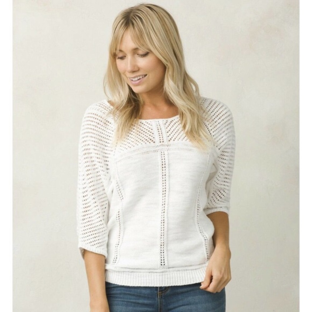 Prana S White Getup organic cotton pullover